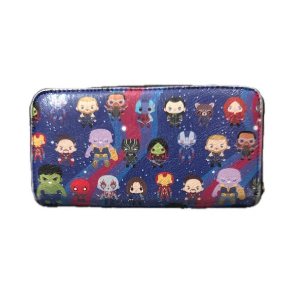 Loungefly Marvel Avengers Infinity War Chibi Print Zip-Around Wallet - Picture 2 of 10